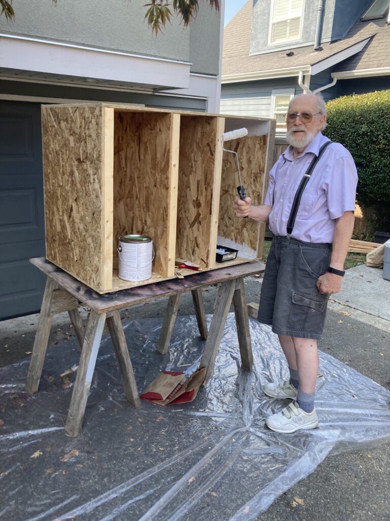 Painting the pantry carcass.
