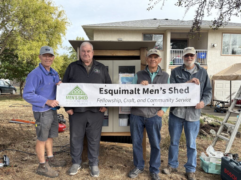 Esquimalt Men's Shed personnel with BC Men's Shed president
